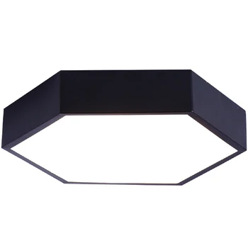 

Ultrathin LED Modern Ceiling Light Hexagon Iron Acrylic Indoor Lamp Kitchen Bed Room Porch Decoration Light Fixture-Black
