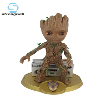 

Strongwell Radio Baby Tree Man Figurine Baby Groot Doll Model Marvel Guardians Groot The Galaxy Avengers Kids Cute Toy
