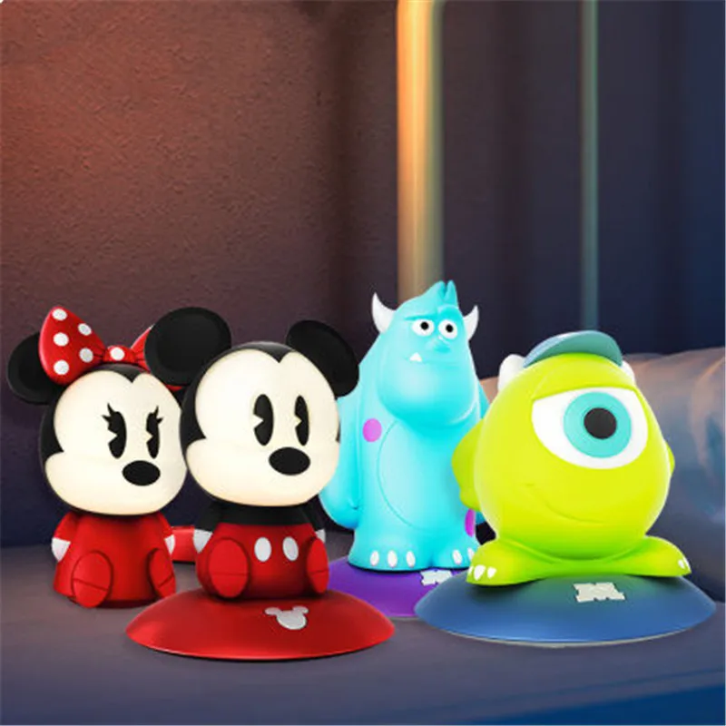 

Disney LED Charge Portable Lamp Minnie Mickey Mike Rechargeable Night Light Without Base Children Bedroom Decoration X4924
