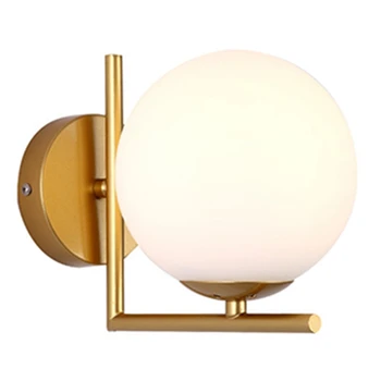 

Modern Style Led Wall Lamp Nordic Glass Ball Wall Lamp Passage Corridor Bedroom Bedside Lamp Wall Lamp Gold