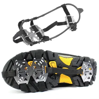 

Ice Crampons Hiking Camping Winter Non-Slip Shoes Cover Lightweight Black Sport Goods Outdoor 24 Teeth Snowy Crampons