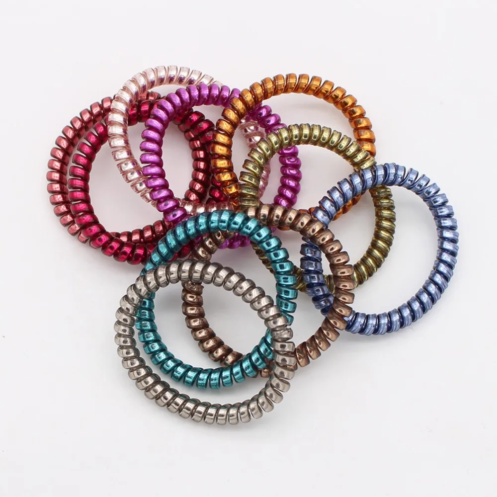 crocodile hair clips 10pcs Super Thin Coiled Plastic Hair Ties Colorful Stretched Spiral Hair Ropes Telephone Wire Ponytail To Protect Your Hair cute hair clips