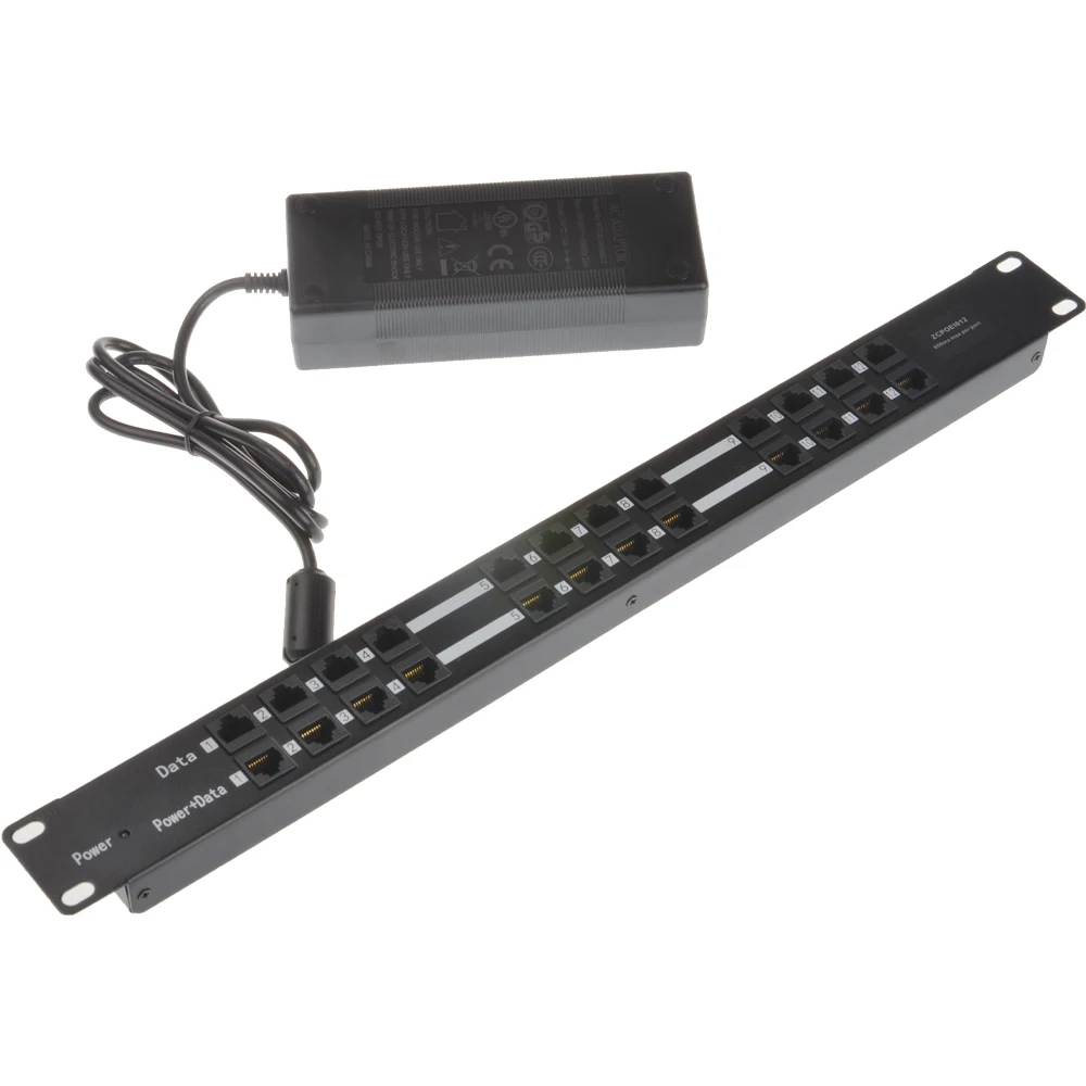 Инжектор PoE Power over Ethernet 10/100 с 12 портами 802 3af/пассивные устройства 802.3at блоком