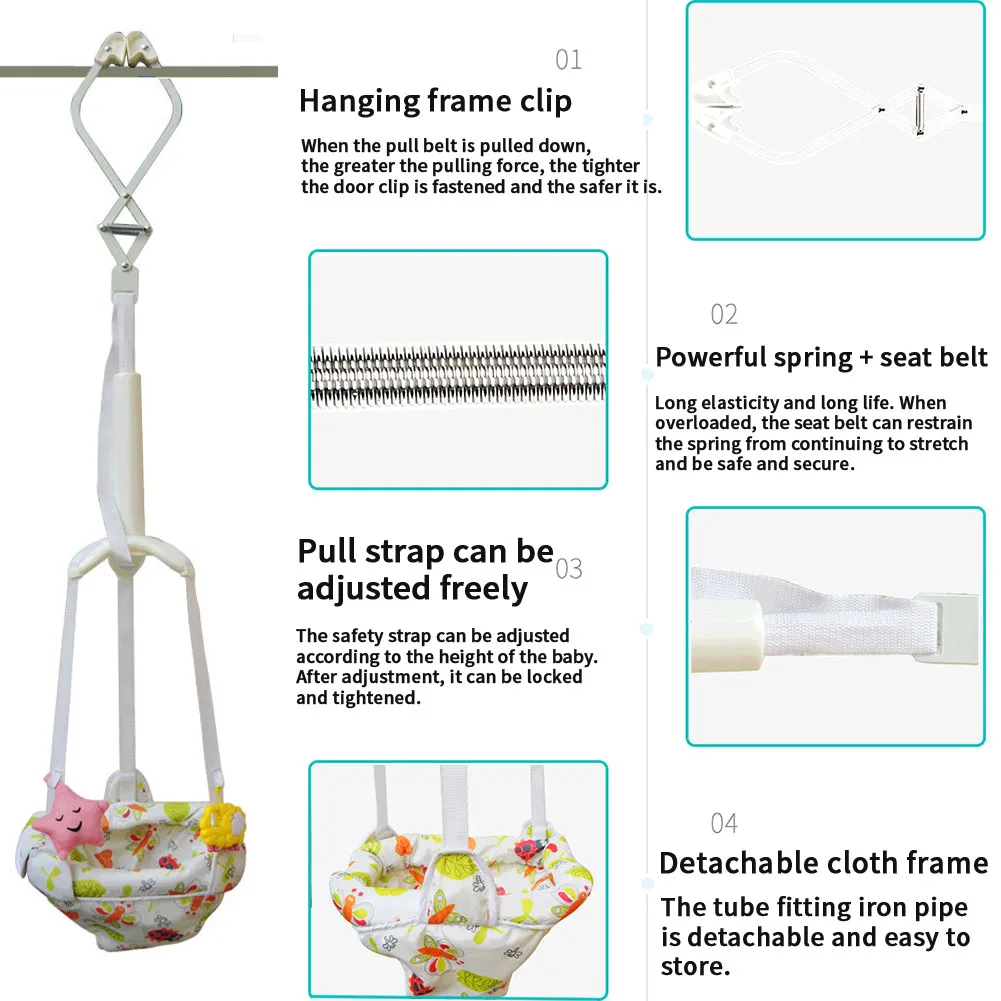 

Baby Doorway Jumper Safety Learning Bouncing Indoor Activity Infant Adjustable Exercise Swing Toddler Assistant Hanging Seat