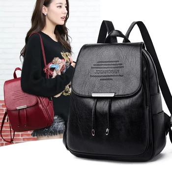 

Natural Leather Women Backpack Casual Female Shoulder Bags Large Capacity Travel Backpack for Girls School Sac A Dos Back Pack