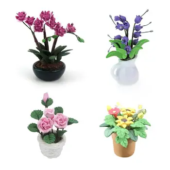 

Furniture Toys Doll Accessory Mini Dollhouse Miniature Flower Pot Green Accessory Fairy Garden Plant in D6S3
