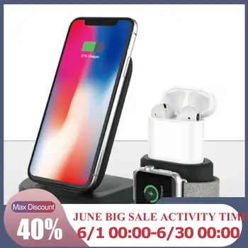 

3 in 1 10W Wireless Charging Induction Charger Stand for iPhone X XS Max XR Airpods 2 in 1 Docking Dock Station 3in1