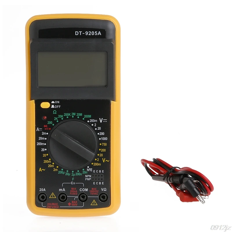 DT 9205A Цифровой мультиметр ЖК дисплей AC/DC Амперметр Сопротивление Емкость тестер