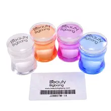 Beautybigbang plástico silicone kits de stamper prego raspador cabeça de borracha claro jelly flor lidar com carimbo placas polonês(China)