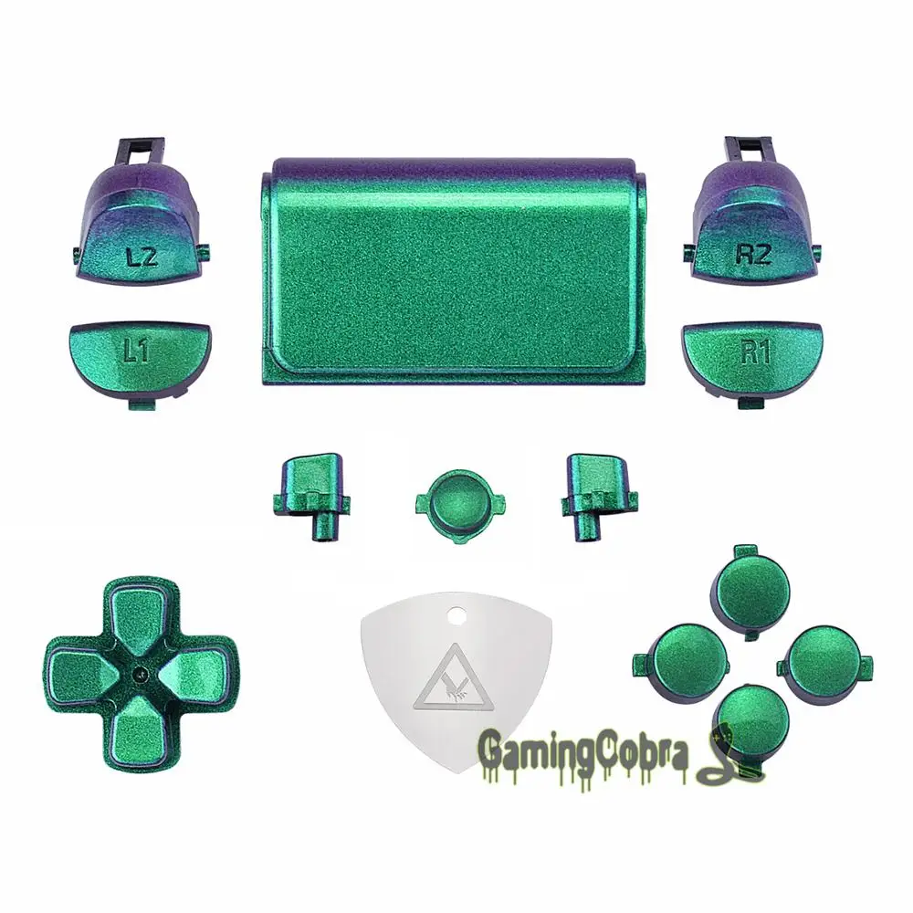 eXtremeRate Chameleon Green Purple Trigger Dpad Home Share Options Full Set Buttons for PS4 Slim Pro Controller CUH-ZCT2 | Электроника