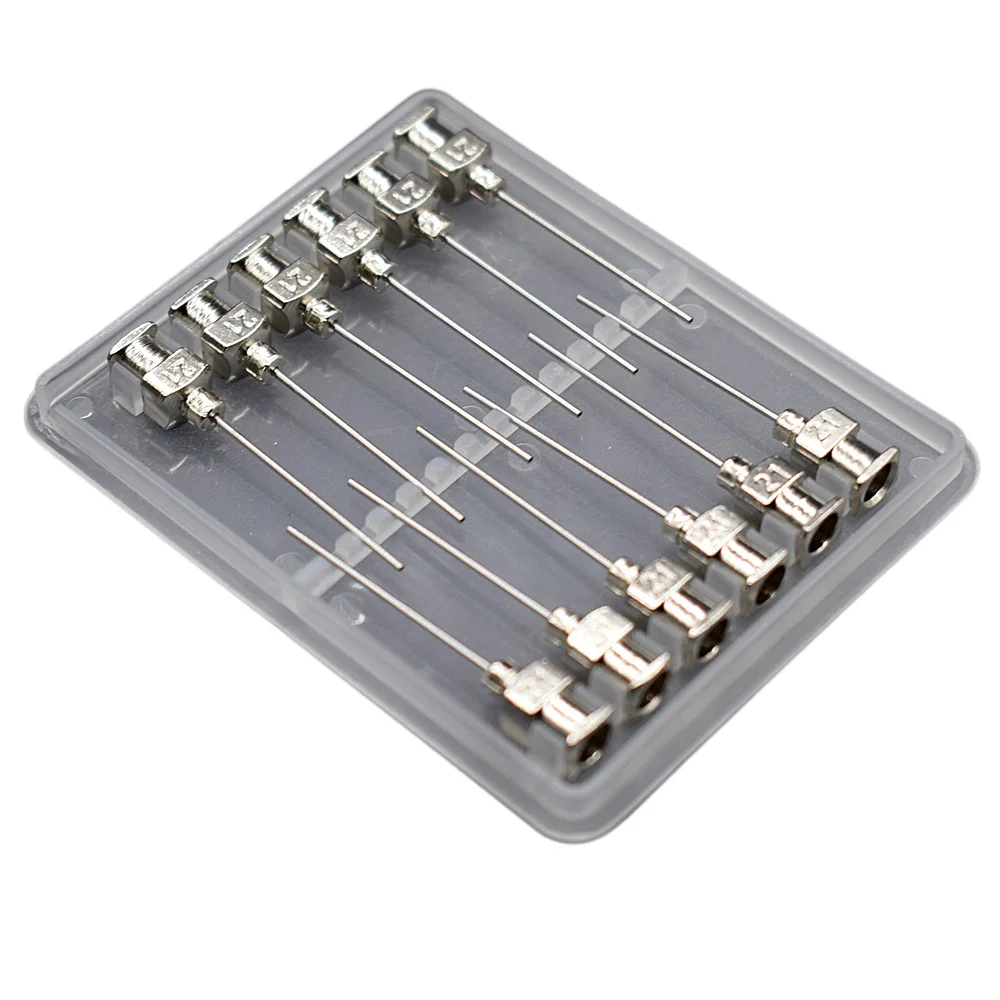 Stainless Steel Blunt Tip Needle Syringe 21 Gauge Glue Adhesive Dispensing 12pcs Set with Plastic Storage Case | Обустройство дома
