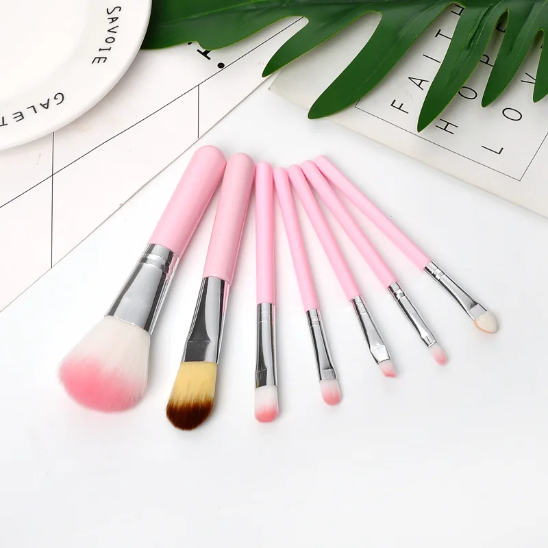 7pcs/set Children Girl Makeup Cartoon Soft Brush Toy Set Hair Eye Brush Shadow Foundation Beauty Fashion Cosmetic girls Toys