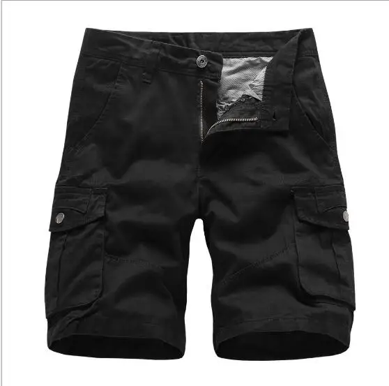 Мужские шорты Лето Горячая Распродажа хлопок мульти-карман твердые до колен мужские Шорты Верхняя одежда повседневные свободные шорты оверсайз
