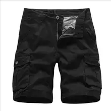 Мужские шорты Лето Горячая Распродажа хлопок мульти-карман твердые до колен мужские Шорты Верхняя одежда повседневные свободные шорты оверсайз