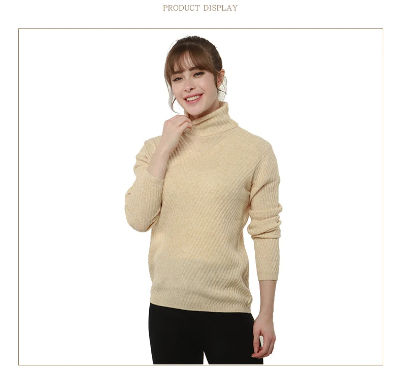 LONGMING мериносовая шерсть женская зимняя одежда кашемировый свитер с воротом Пуловер Тонкий джемпер вязаный свитер