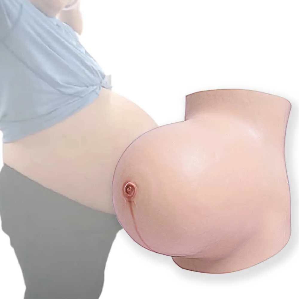 neuf mois faux ventre de grossesse avec seins silicone formes mammaires  cosplay