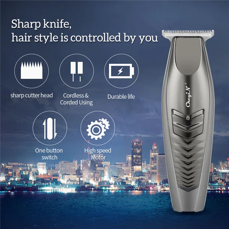 

R shape Hair Trimmer USB Rechargeable Precise Steel Blade Hair Clipper Barber Men's Electric Hair Cutting Machine Adults Kid P40