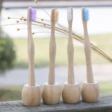 1 шт. личный окружающую среду бамбука тыквы Форма Зубная щётка для гигиены полости рта с низким содержанием углерода средней зубные щетки с мягкой щетиной для деревянной ручкой Зубная щётка