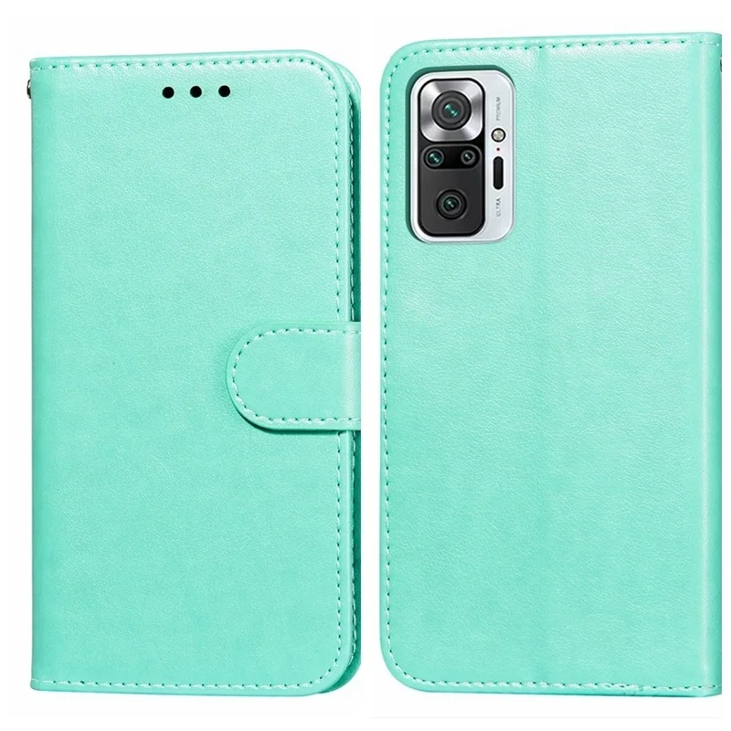 Flip Leather Case For Xiaomi Redmi Note 10 Pro 10S Note10 Luxury Solid color Funda Wallet Card Holder Stand Book Cover Note10Pro cell phone dry bag