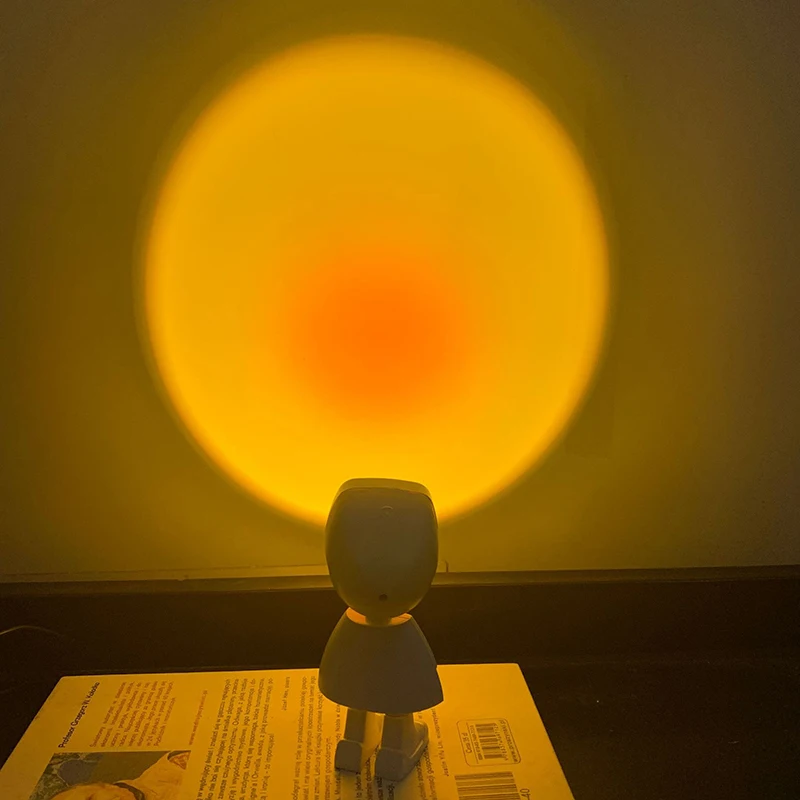 Mini Cute Rechargeable USB Projetor Sunset Night Lights Kawaii Portable LED Astronaut Table Lamp for Kids Bedroom Room Decor | Лампы и