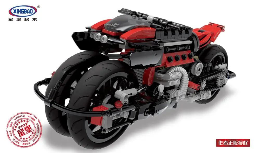 

03021 680PCS In stock Xingbao Technic Series The Off-road Motorcycle Model Stacking Building Blocks Bricks Educational toys