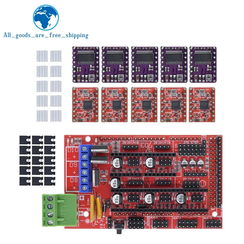 Ramps 1.4 3d Printer Kit Control Panel Printer Control With 5pcs A4988 Or Drv8825 Driver Module