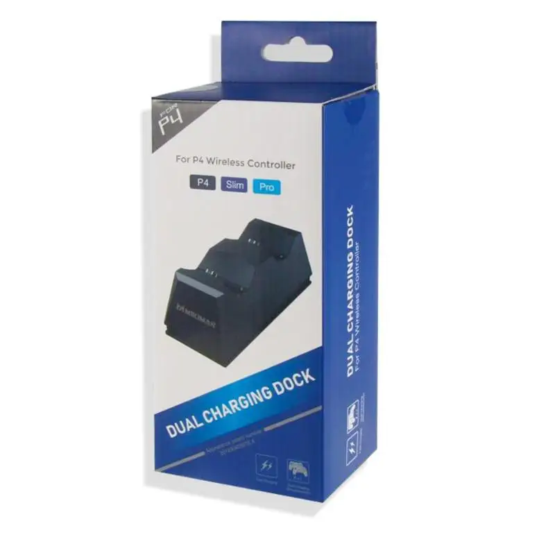 Двойной контроллер зарядный кронштейн ABS Зарядное устройство Док-станция Зарядная база держатель Поддержка для playstation 4 PS4 Slim Pro черный