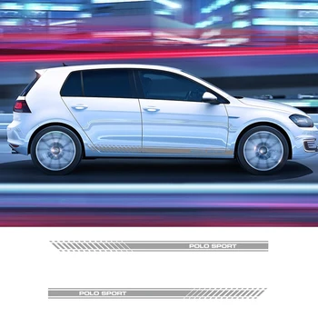 

2 PCS Car Vinyl Side Stripes Stickers Auto Graphics Decals For Volkswagen Polo Sport