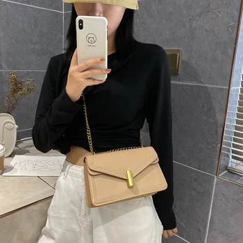 

Fashion Lattice Pattern Crossbody Bags Women Chain PU Small Flap Handbags 2020 New Bags For Women Daily Bags