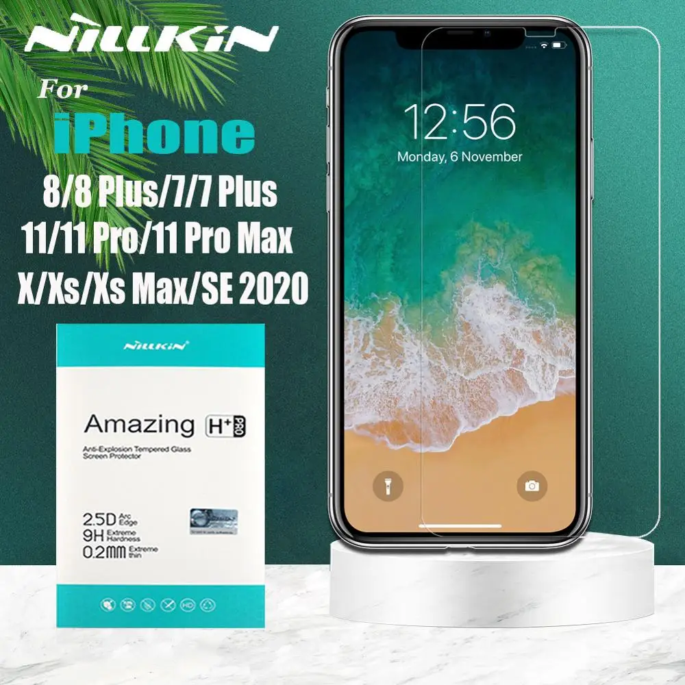 Nillkin for iPhone 12 Mini 12 11 Pro Max 12 11 X Xr Xs Glass Screen Protector Safety Tempered Glass for iPhone 8 7 Plus SE 2020 afbeelding