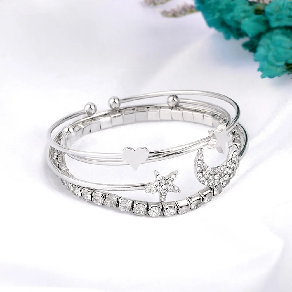 Любовь Сердце Форма из четырех частей костюм браслет звезда браслет с Луной аксессуары Полный Открытый браслет праздничный подарок костюм#40