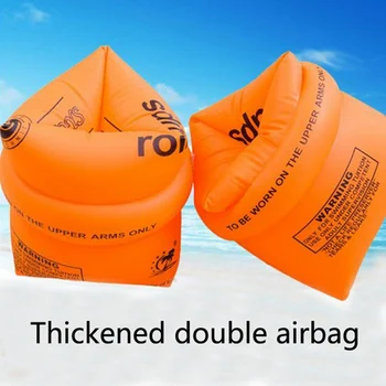 

2Pcs Airbag Safety Thickened Arm Circle Swimming Sleeve Rainbow Inflatable Twirls Float Water Swimming Armbands Safety Floatings