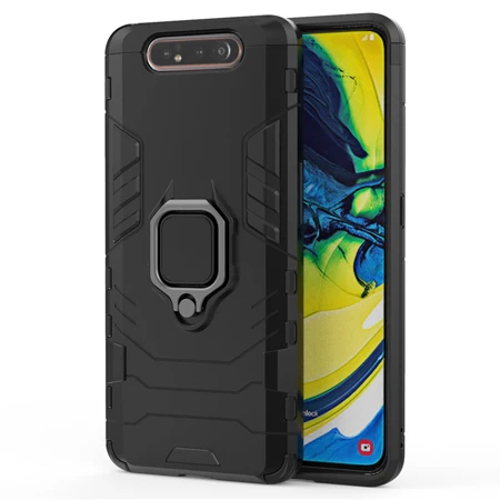 Черный Чехол-подставка для samsung Galaxy A80, Жесткий Чехол для samsung Galaxy A90 A 90 A 80 Coque Caso - Цвет: Черный