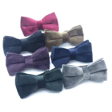 Hand-made галстуком-бабочкой высокого качества Для мужчин, деловой, Банкетный Свадебные простые Стиль модный бутик Бархат двухслойной подкладкой, с бантиком