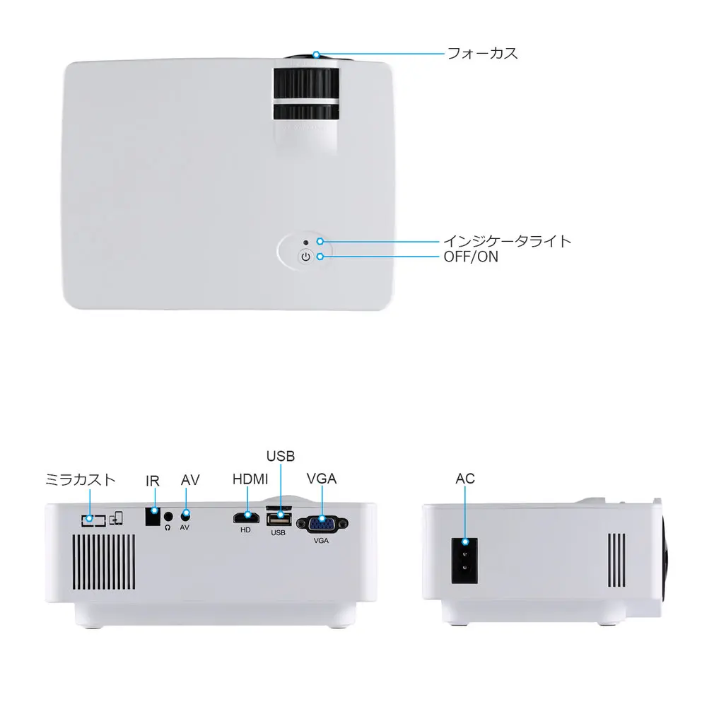 Lcd мини 1080P HD проектор 1500 люмен 800*480 обычный домашний кинотеатр японский совместимый интерфейс Mltifunction