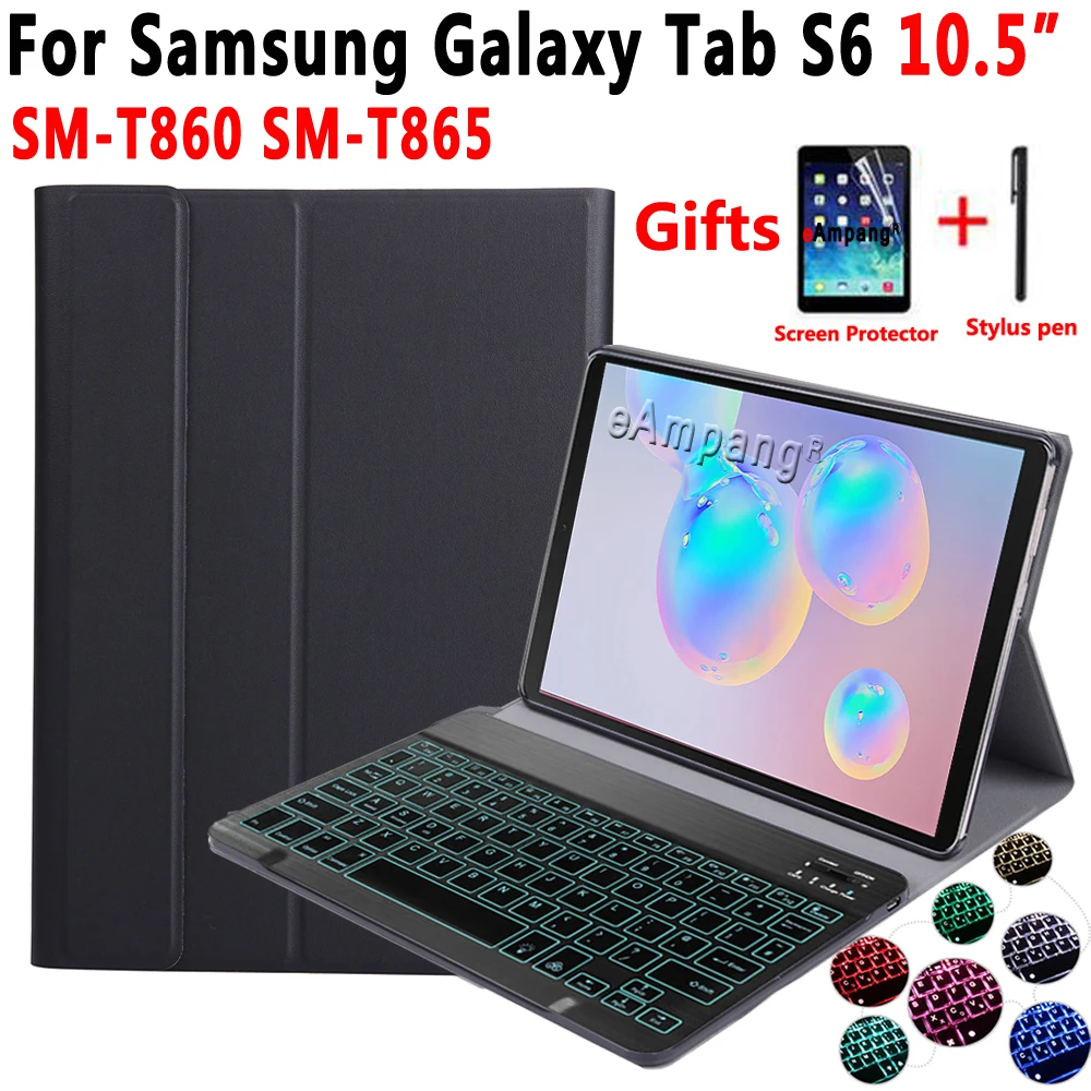 Чехол для клавиатуры с подсветкой Samsung Galaxy Tab S6 10 5 2019 чехол клавиатурой T860 T865