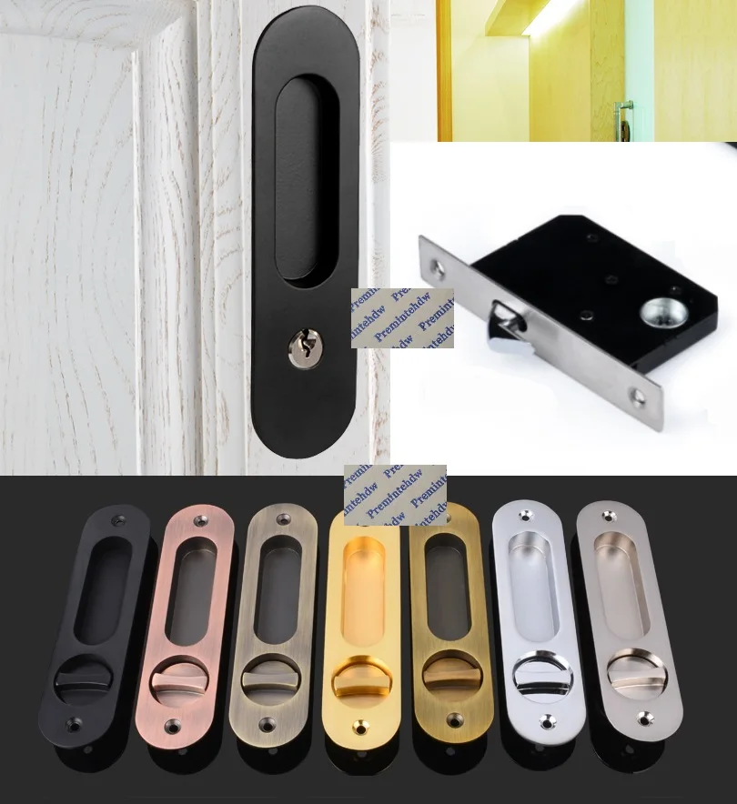 Oval-shaped Oval Mortise Sliding Wooden Pocket Door Lock Set Hook Bolt Recessed Flushed Finger Pull Thumbturn Matte Black Red Bronze Copper Chrome Nickel Brushed Gold Oval-shaped Oval Mortise Sliding Wooden Pocket Door Lock Set Hook Bolt Recessed Flushed Finger Pull Thumbturn Matte Black Red Bronze Copper Chrome Nickel Brushed Gold