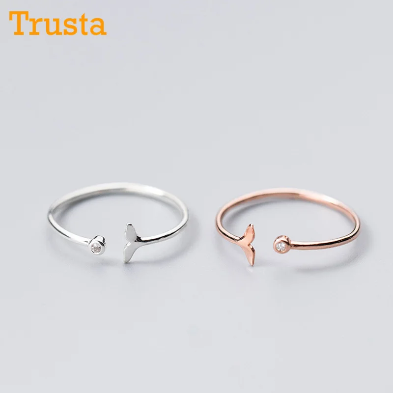 

Trusta 100% 925 Sterling Silver Fashion Women Rose Silver Mermaid Tail Rings Size 5 6 7 Wonderful Gift For Girls Lady's DS633