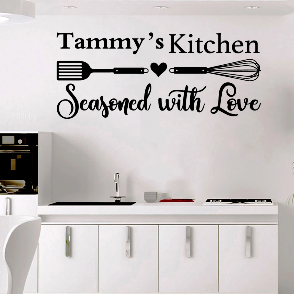 Diy Custom name Kitchen Wall Stickers Home Decoration Accessories For Kitchen Decoration Wall Decal Home Decor