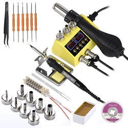 JCD – Station de soudage 750W SMD 2 en 1, Station de soudage numérique LCD pour téléphones portables BGA PCB outils de réparation, fer à souder 8898 