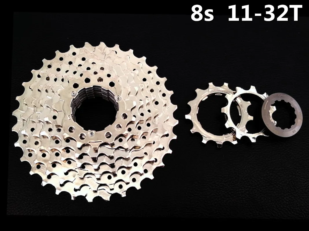 8s 11-32T Silver ДНП кассета 8 9 Скорость 8s 9s 24s 27 звездочки для велосипедной MTB Горный 11-32/34/36T складной дорожный мотоцикл аксессуары - Цвет: 8s 11-32T Silver