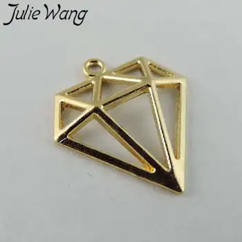 

Julie Wang 40PCS Hollow Triangle Charms KC Gold Color Geometric Alloy Pendant Jewelry Making Accessory