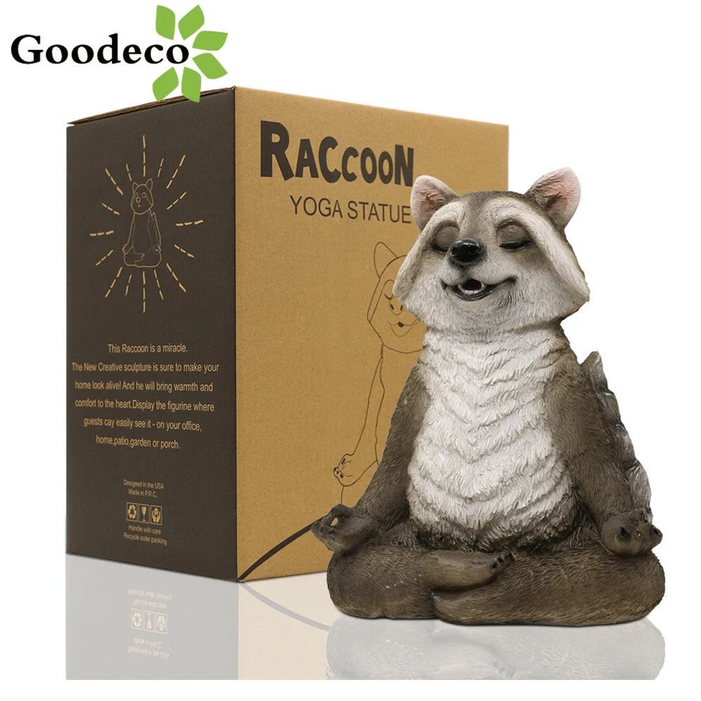 Статуя для йоги Goodeco статуя енота домашний декор комнаты медитирующие фигурки животных Zen садовые уличные