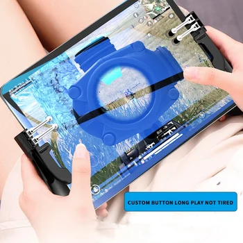 

for PUBG Controller Six Finger Pubg Mobile Trigger Gamepad Grip L R Fire Aim Button Joystick for Ipad Tablet FPS Handle