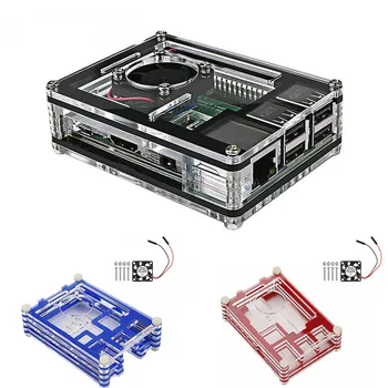 

Case For Raspberry Pi 3B+ 9 Layers Multi-Color Acrylic Box Case with Cooling Fan Raspberry Pi 3 Model B+ Case