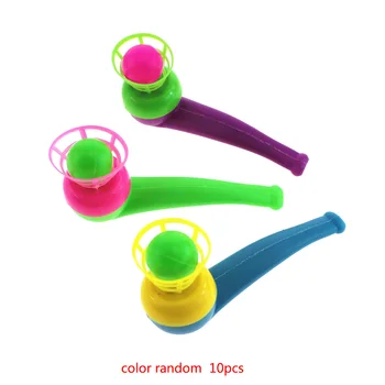 10PCS/Set Children Toys Blow Pipe & Balls Kid Blow Blowing Toys Gift Plastic Pipe Balls Toy Color Random 1
