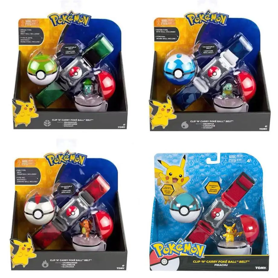 

2019 Genuine US Version Pokemon Master Elf Ball Belt Set Telescopic TAKARA TOMY Toys for Children Gift