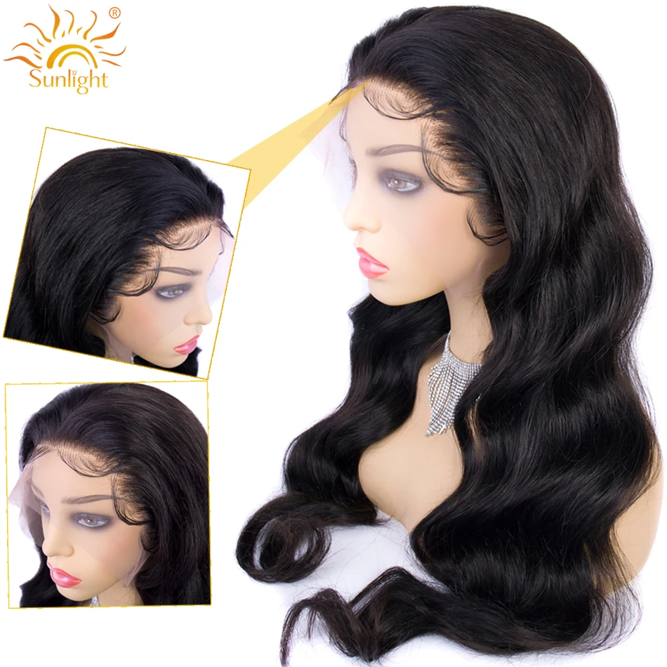 

Brazilian Body Wave 13x4 Lace Front Human Hair Wigs Sunlight Pre Plucked Hairline Remy Baby Hair10-20 Inches For Black Women