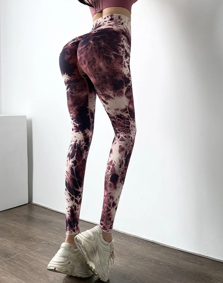 CHRLEISURE Seamless Printing Leggings Women Tie Dye Leggings for Fitness Women Pants Stretch High Waist Legging Sports Leggins leather leggings