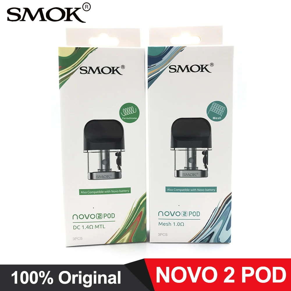 Электронных сигарет SMOK Ново 2 Pod мл Vape картридж с 1.0ohm сетки 1.4ohm DC MTL и кварцевые